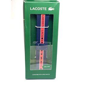 Lacoste Men's Apple Watch Band Blue Red Rubber Strap 2050004 42/44mm